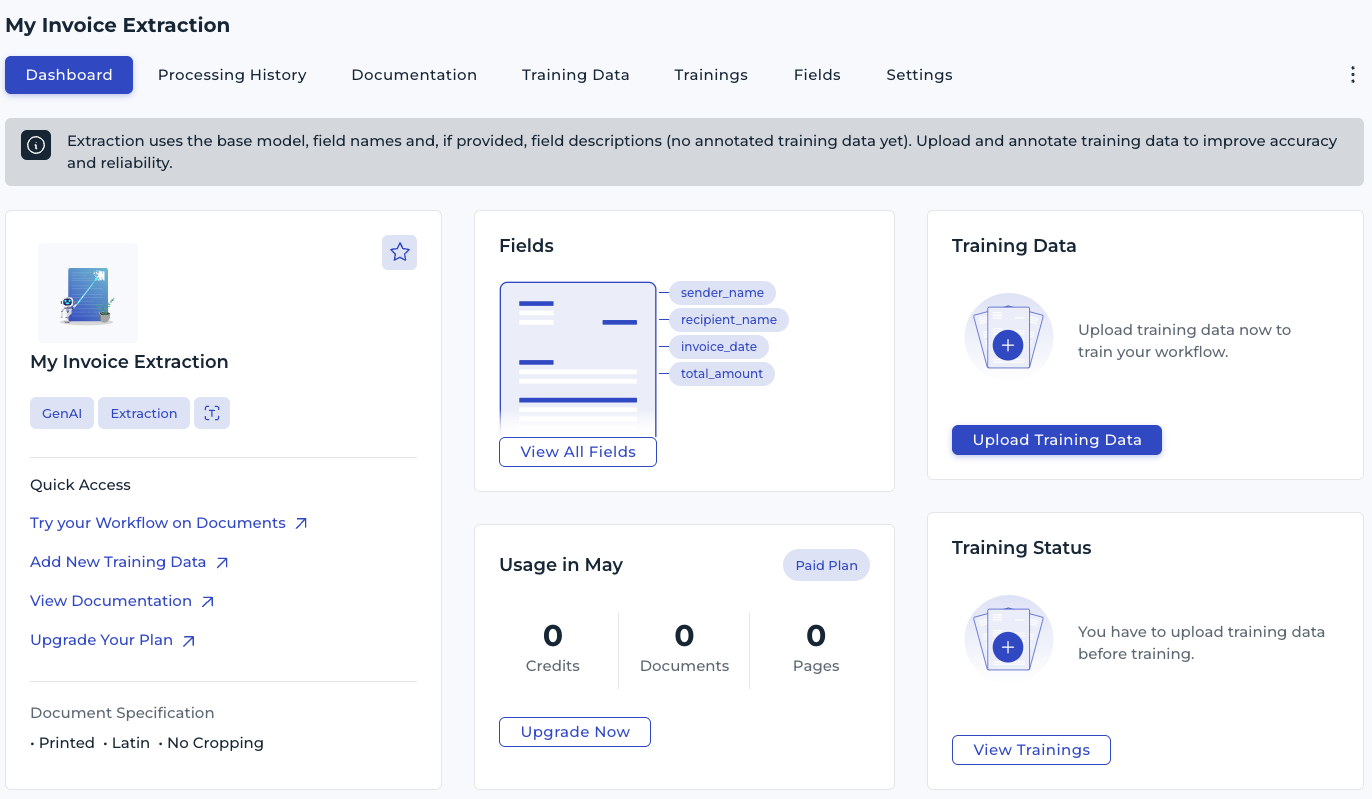 Workflow dashboard