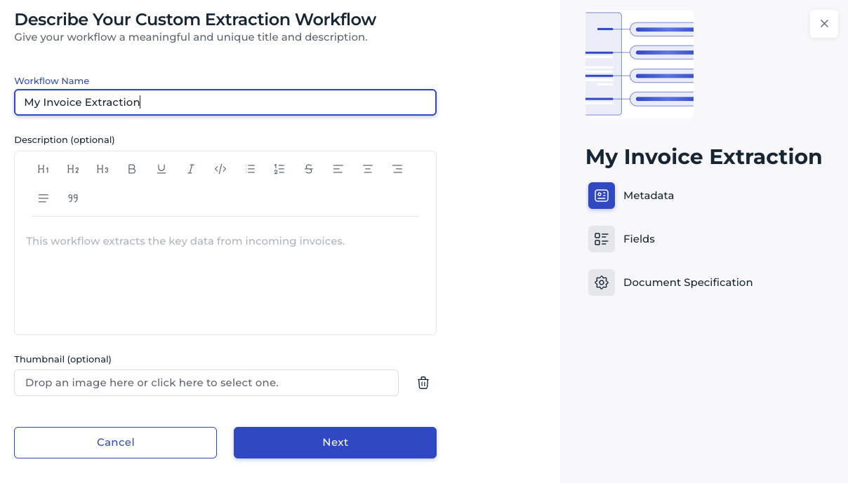 Workflow metadata