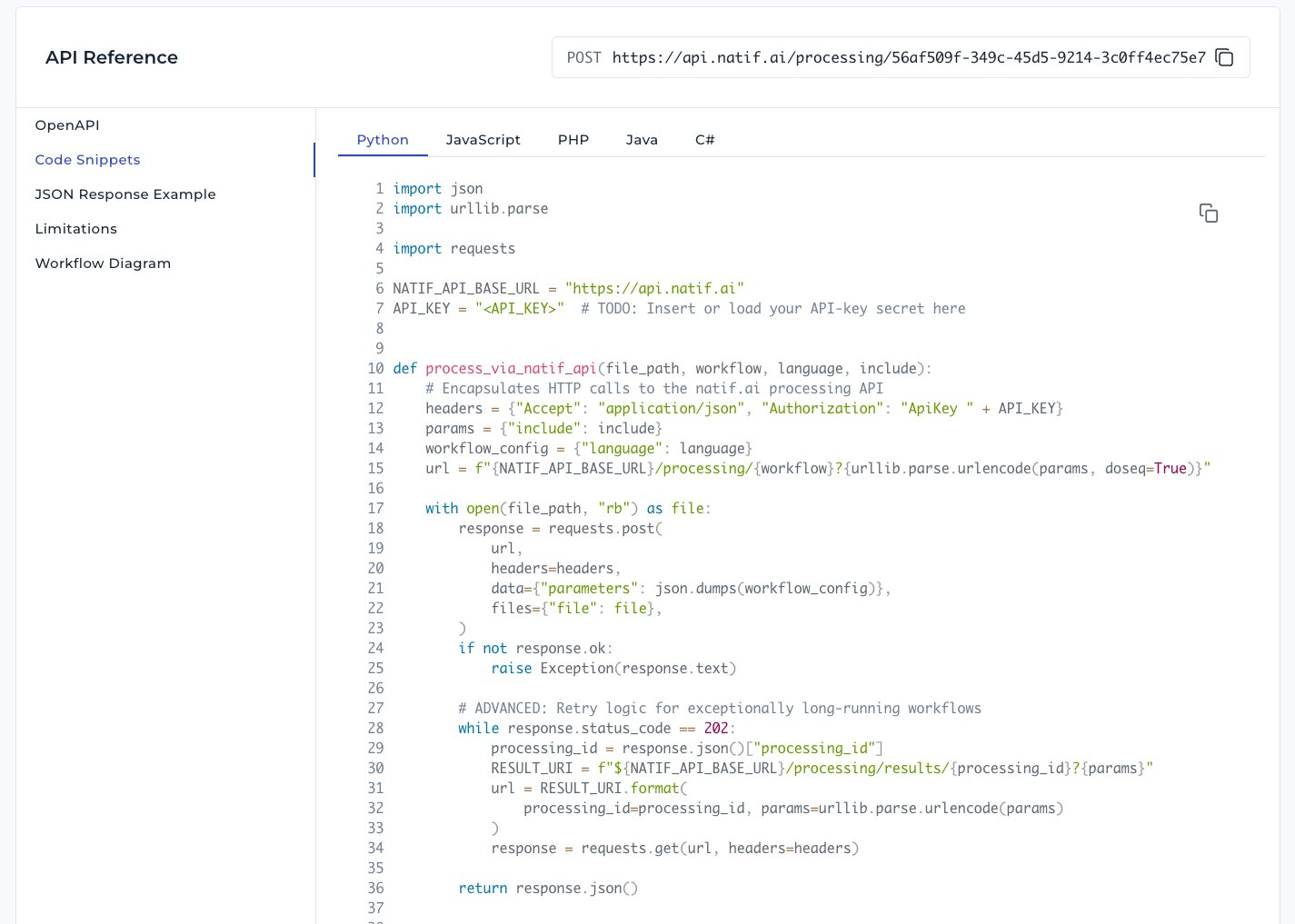 Code snippets